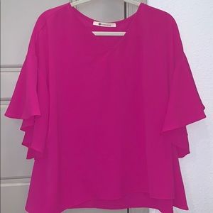 The Impeccable Pig Tops - Fuchsia Top with bell sleeves The Impeccable Pig Tops - Fuchsia Top with bell sleeves